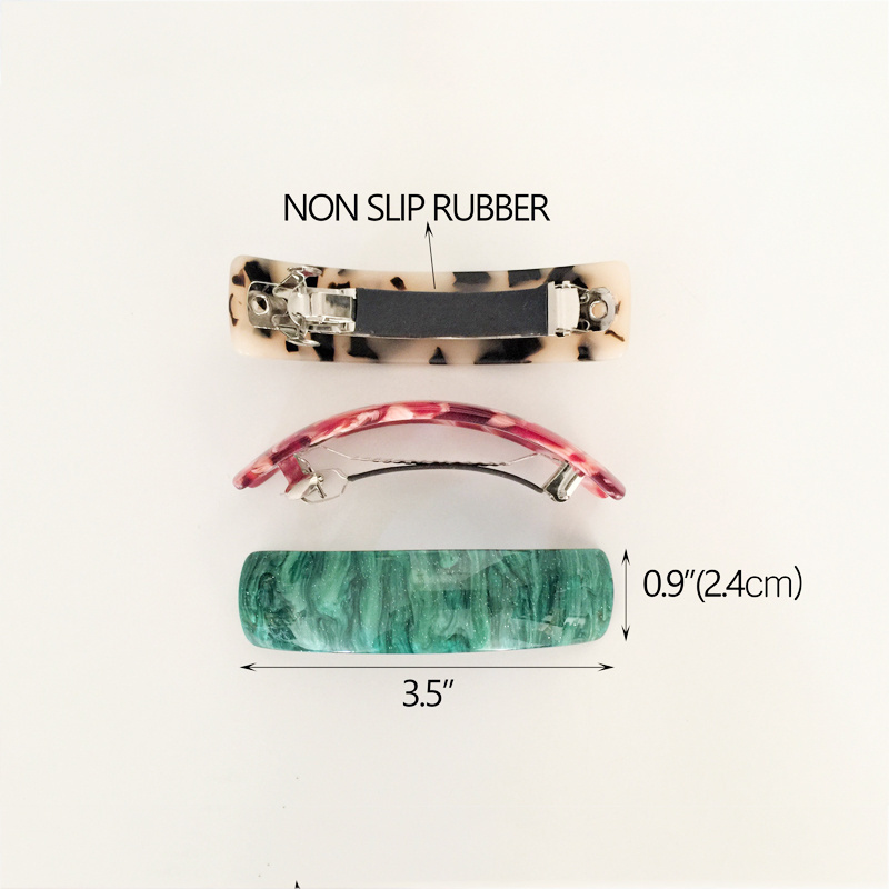 Wholesale Hair Clip Jewelry Hair Accessories Curved Cellulose Acetate Acrylic French Style Hair Barrettes For Women