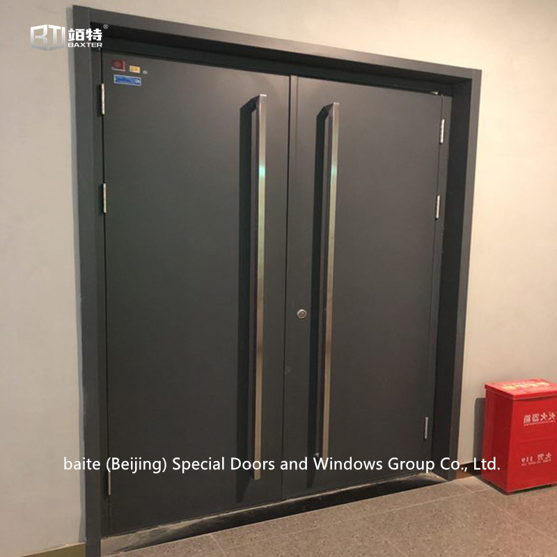 Factory-made steel fireproof and soundproof doors for cinemas.