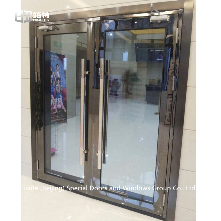 Corridor channel fire-proof stainless steel glass door manufacturer's customization