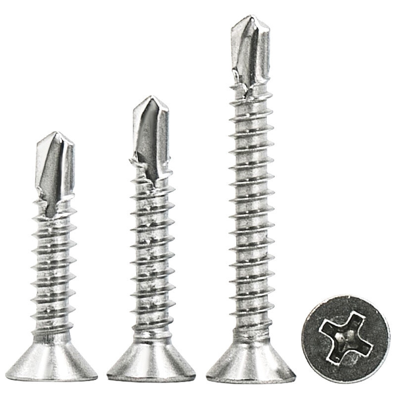 M4.2*16mm High Quantity Cross recessed countersunk head drilling screws with tapping screw thread DIN 7504 (O)