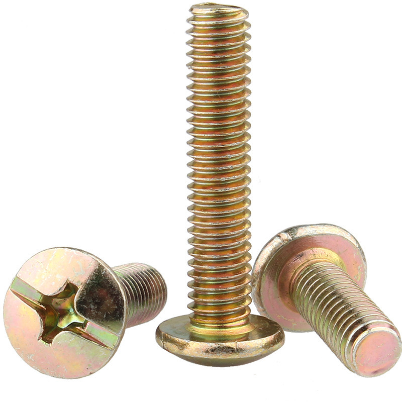 Hot Sale Color zinc Pan Head Screws cross large flat head screws umbrella head machine wire bolts