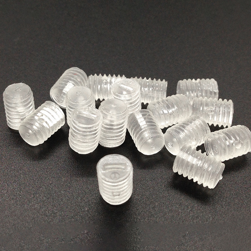 Plastic Slotted Set Screws M3*6mm Plain Plastic Slotted Set Screw Transparent Nylon Spare Parts for Concrete Mixer Plastic Screw