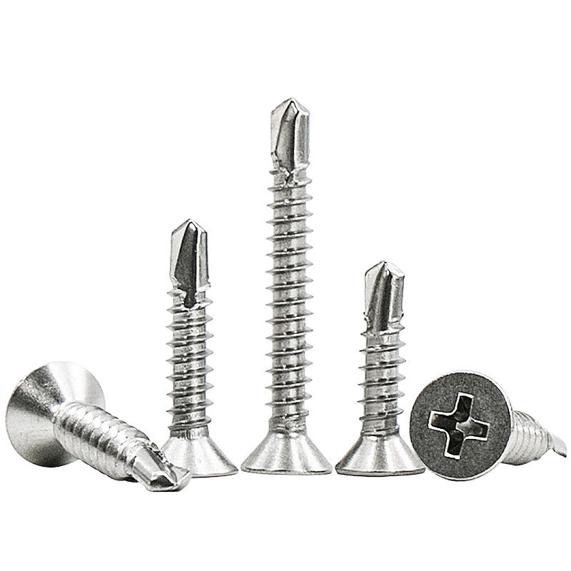 M4.2*16mm High Quantity Cross recessed countersunk head drilling screws with tapping screw thread DIN 7504 (O)