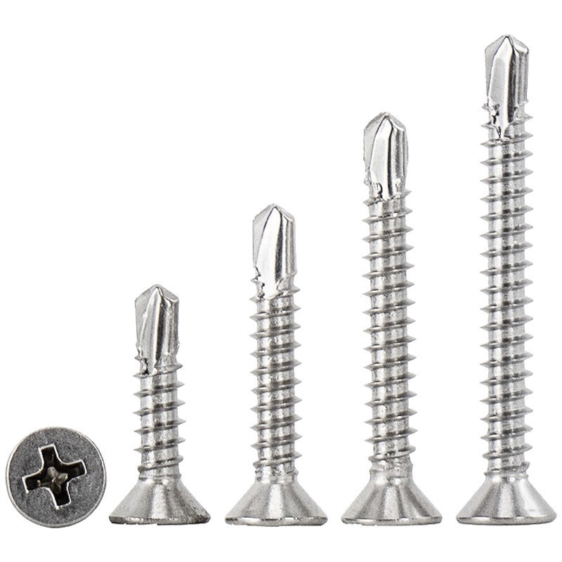 M4.2*16mm High Quantity Cross recessed countersunk head drilling screws with tapping screw thread DIN 7504 (O)