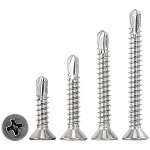 M4.2*16mm High Quantity Cross recessed countersunk head drilling screws with tapping screw thread DIN 7504 (O)