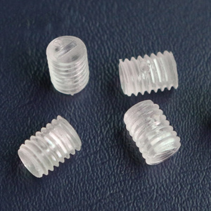 Plastic Slotted Set Screws M3*6mm Plain Plastic Slotted Set Screw Transparent Nylon Spare Parts for Concrete Mixer Plastic Screw