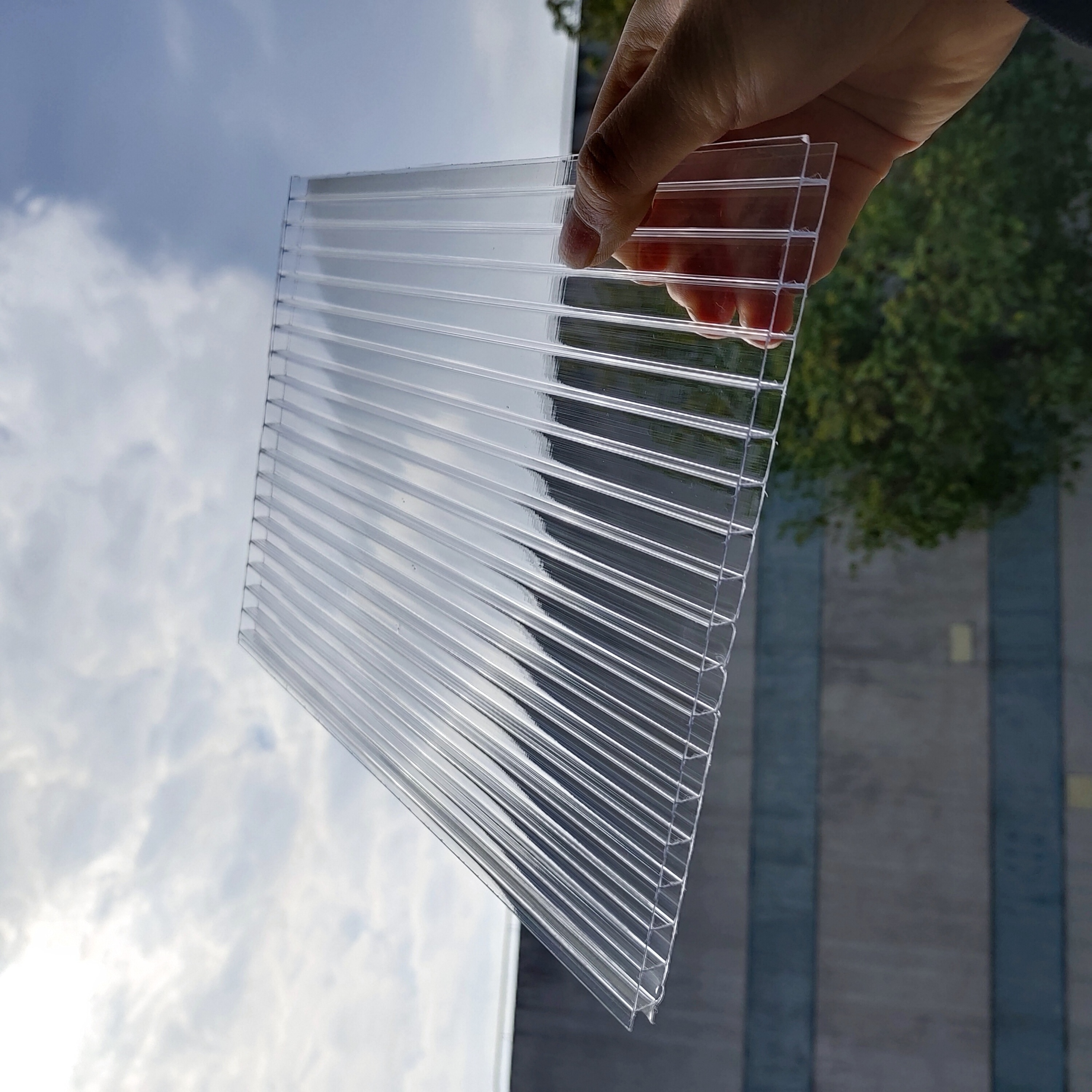 4mm 6mm 8mm 10mm 12mm transparent plastic  hollow polycarbonate roofing sheet