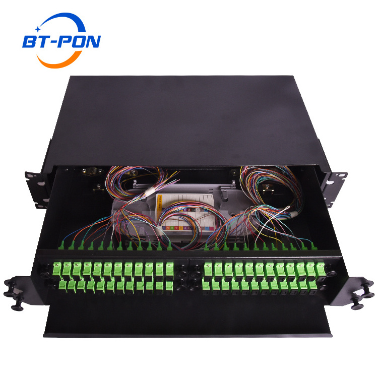 High Quality Din Rail Mini 2 4 8 48 Port 1U 19Inches Rack Patch Panel St Fc Wall Mount 12 Core Box Price Odf 24 Port