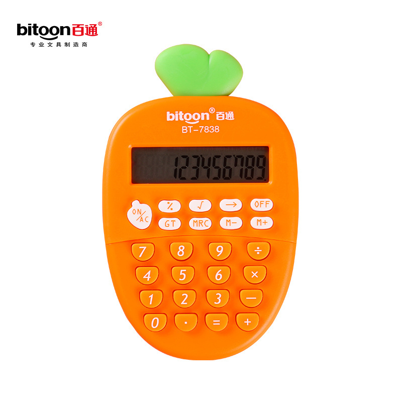 Promotional Eco Friendly Cute Carrot Calculator Digits Touch 12-digit LCD Screen Display For Student Office Use