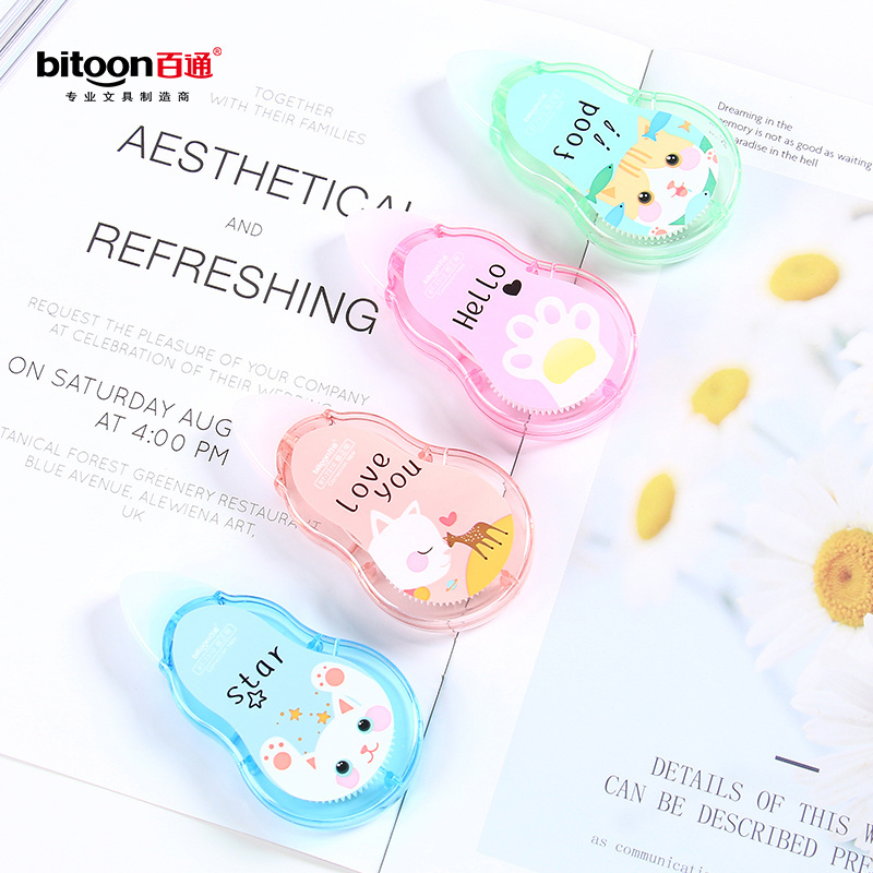 New Design Korea And Japan Creative Cartoon Stationery Girls 5mm Wide Mouth Correction Tape For Office School Post