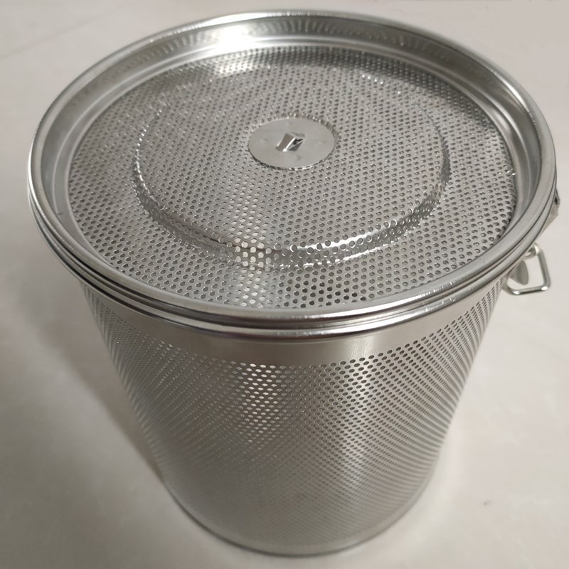 stainless steel grain filter basket / beer homebrewing perforated filter bucket strainer