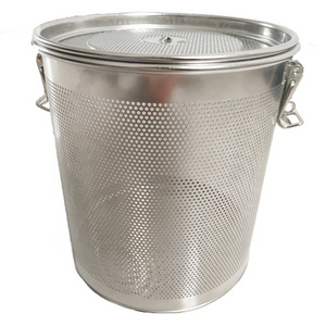 stainless steel grain filter basket / beer homebrewing perforated filter bucket strainer