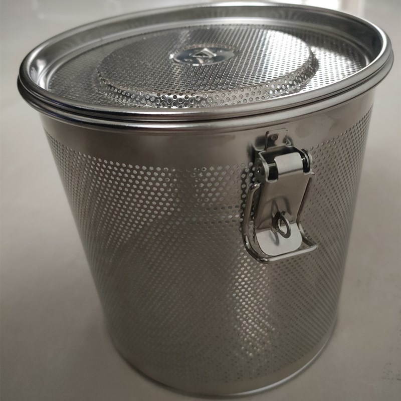 stainless steel grain filter basket / beer homebrewing perforated filter bucket strainer