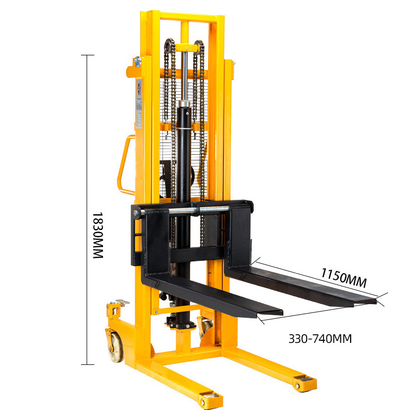 Chinese Warehouse Stacker Lift 150kg Forklift Mini Manual Stacker For Sale 1ton