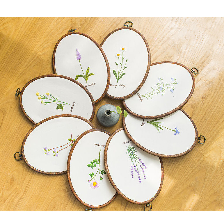 Flowers Easy DIY Embroidery Kit for Beginner Needlework Cross Stitch Set Sewing Art Wall Embroidery Painting Home Decor