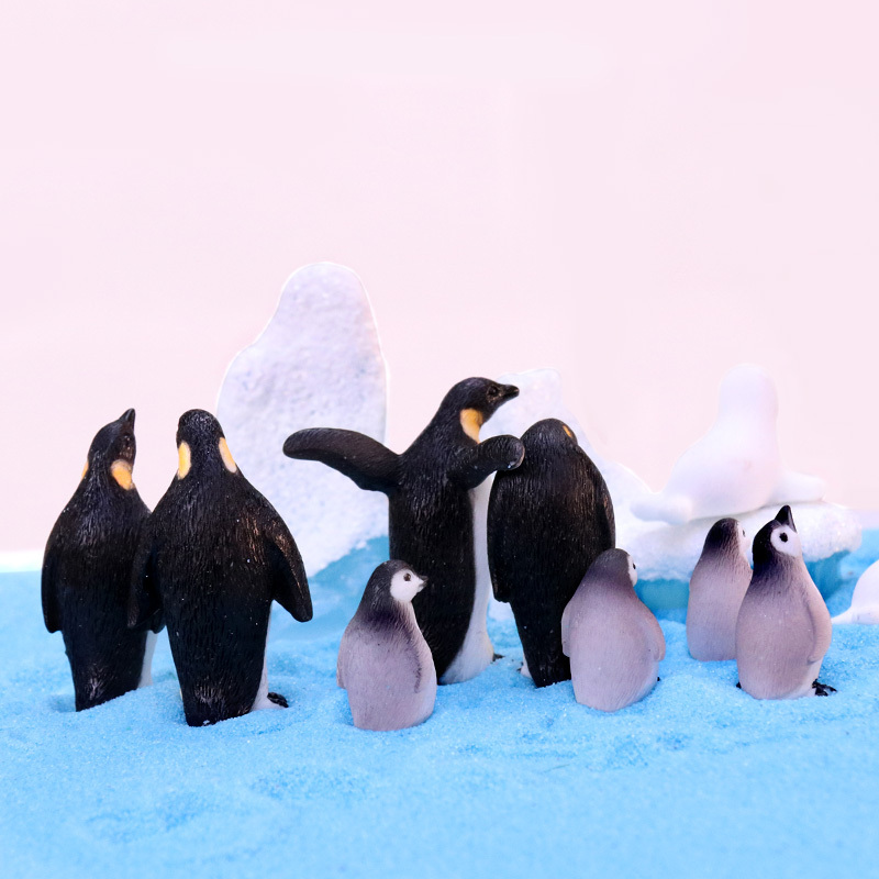 Glacier Scenery Penguin Iceberg Seal Snowflake Model Miniatures for DIY Fairy Garden Home Decoration Mini Figures Resin Craft