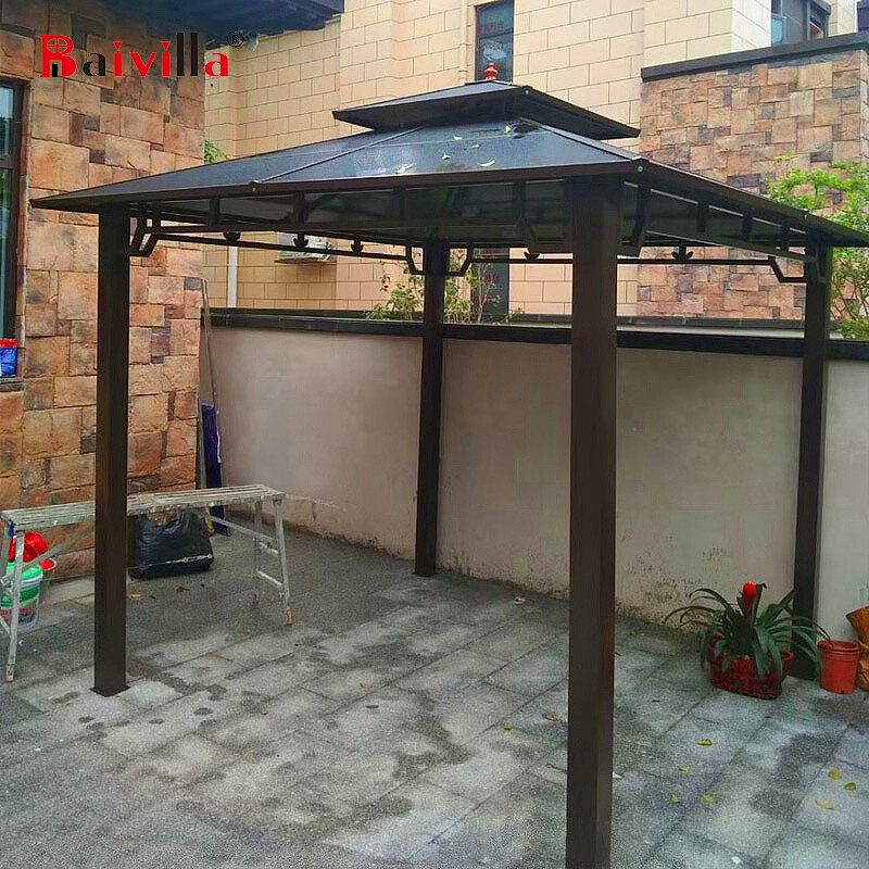 Baivilla 3*4M Luxury Aluminium PC top Garden Outdoor Gazebos Waterproof Soft Top Gazebos