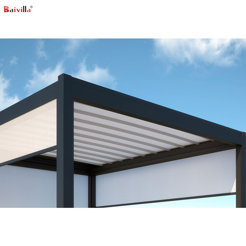 Professional Manufacturer gazebo and arbors motorized automatize bioclimatic solar pergola roof pergola turkey