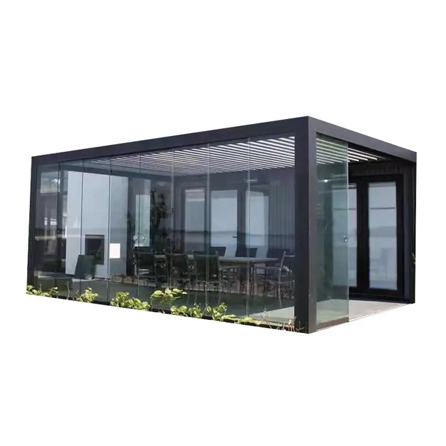 With best quality Design Modern aluminum tempered full view glass garage door price mirror plexiglass panel garage doors