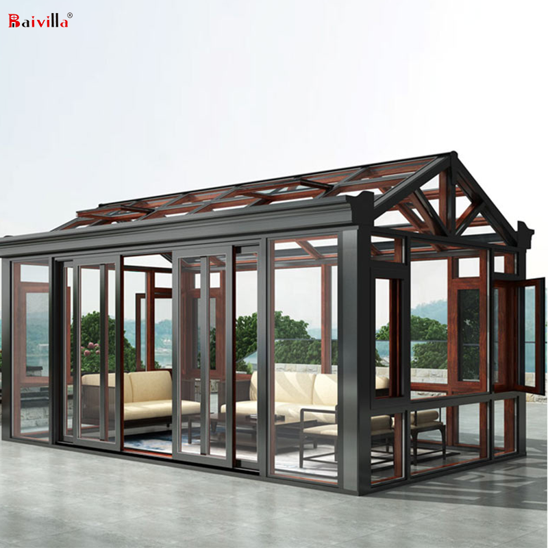 Baivilla Luxury Modern Prefabricated Custom Winter Garden Aluminum Prefab Glass House Sunroom