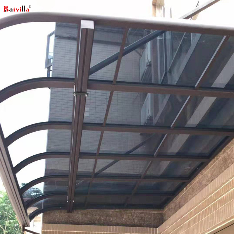 Outdoor Diy Canopies Polycarbonate Awnings With Plastic & Aluminum Bracket For Door&window