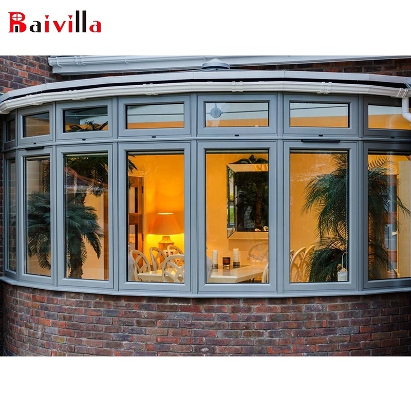 Simple Design Aluminum Bay and Bow Windows for Sale