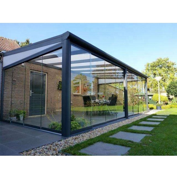 Four-Season glass green houses commercial  prefab sunroom sets for sale