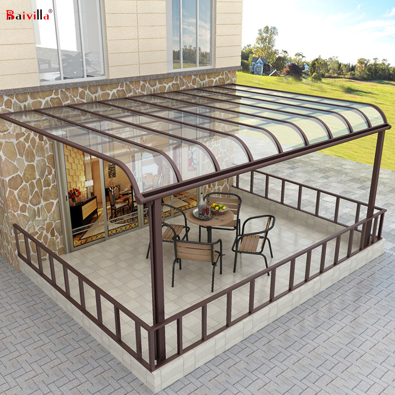 Waterproof Outdoor White Aluminum Frame Polycarbonate Canopy Rain Awnings