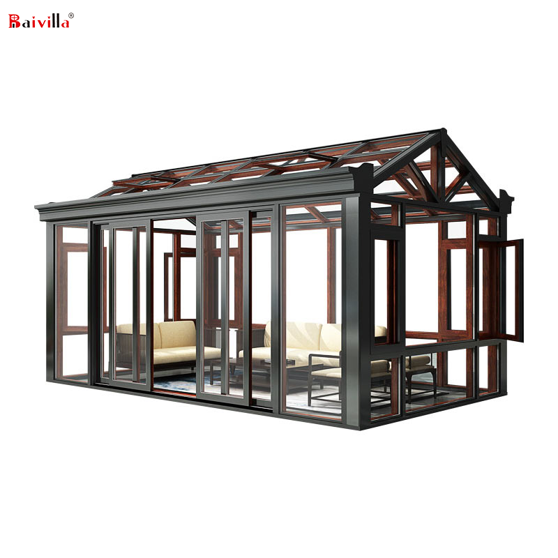 Baivilla Luxury Modern Prefabricated Custom Winter Garden Aluminum Prefab Glass House Sunroom