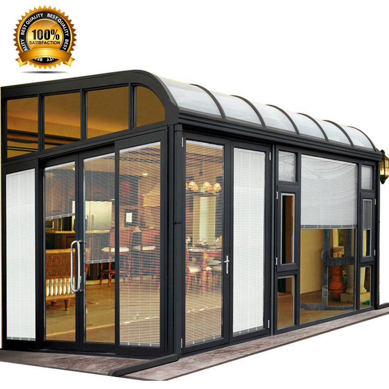 Foshan Factory Direct Sale Anti Noise Insulated Glass Garden Sun Room Aluminum Diy House Open Air Veranda Sunroom OEM