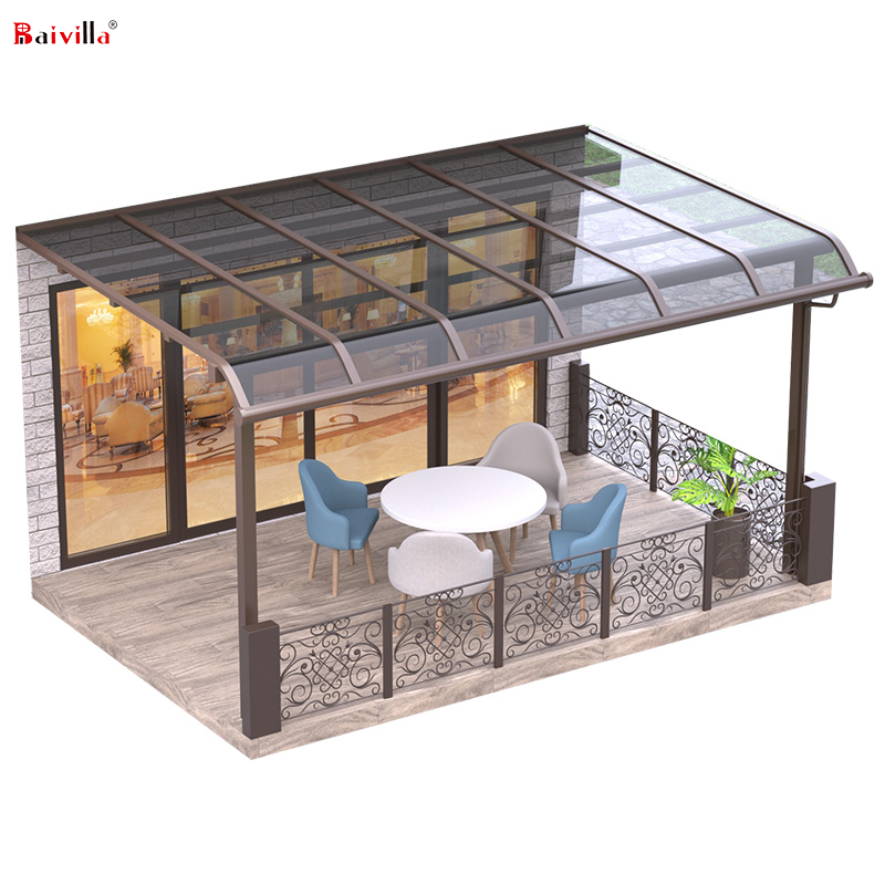 Waterproof Outdoor White Aluminum Frame Polycarbonate Canopy Rain Awnings