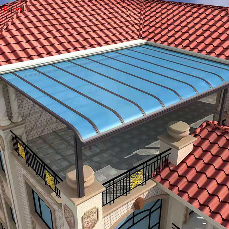 Cheap prices aluminum frame Attach to house Curved Patio Cover polycarbonate roofing canopy