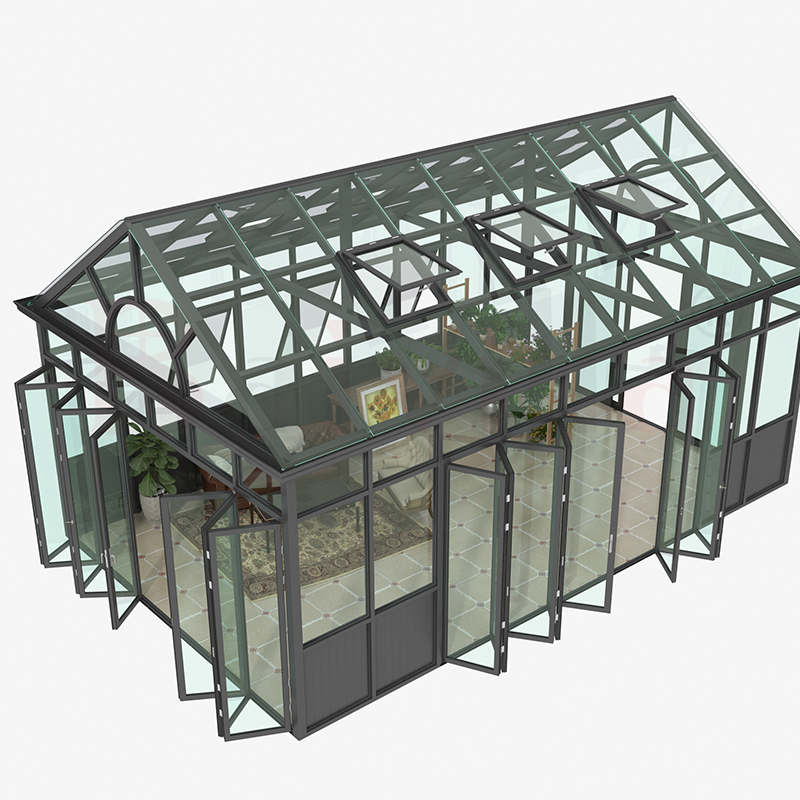 Baivilla Aluminum Alloy SunRoom Custom Outdoor  Glass Room Terrace European Style Villa Transparent Shade House