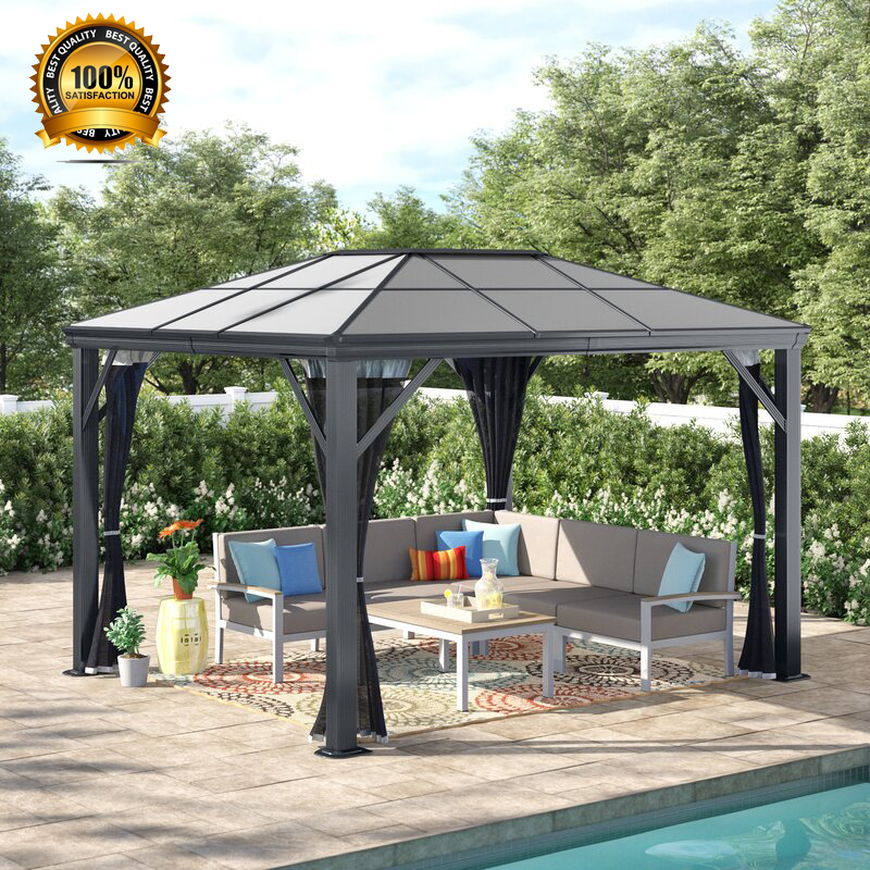 Waterproof outdoor garden aluminum frame polycarbonate gazebo pergola