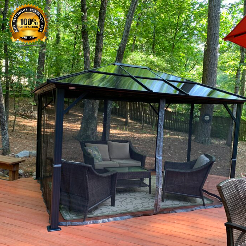 Waterproof outdoor garden aluminum frame polycarbonate gazebo pergola