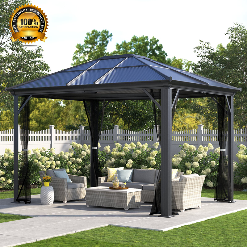 Waterproof outdoor garden aluminum frame polycarbonate gazebo pergola