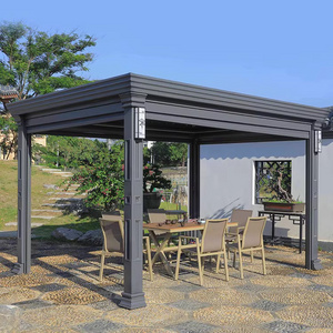 Opening Louver Motorized Sunshade 12x12 Garden Aluminium Gazebo Outdoor With prefabricated gazebo waterproof metal pergola