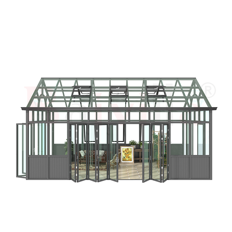 Baivilla Aluminum Alloy SunRoom Custom Outdoor  Glass Room Terrace European Style Villa Transparent Shade House