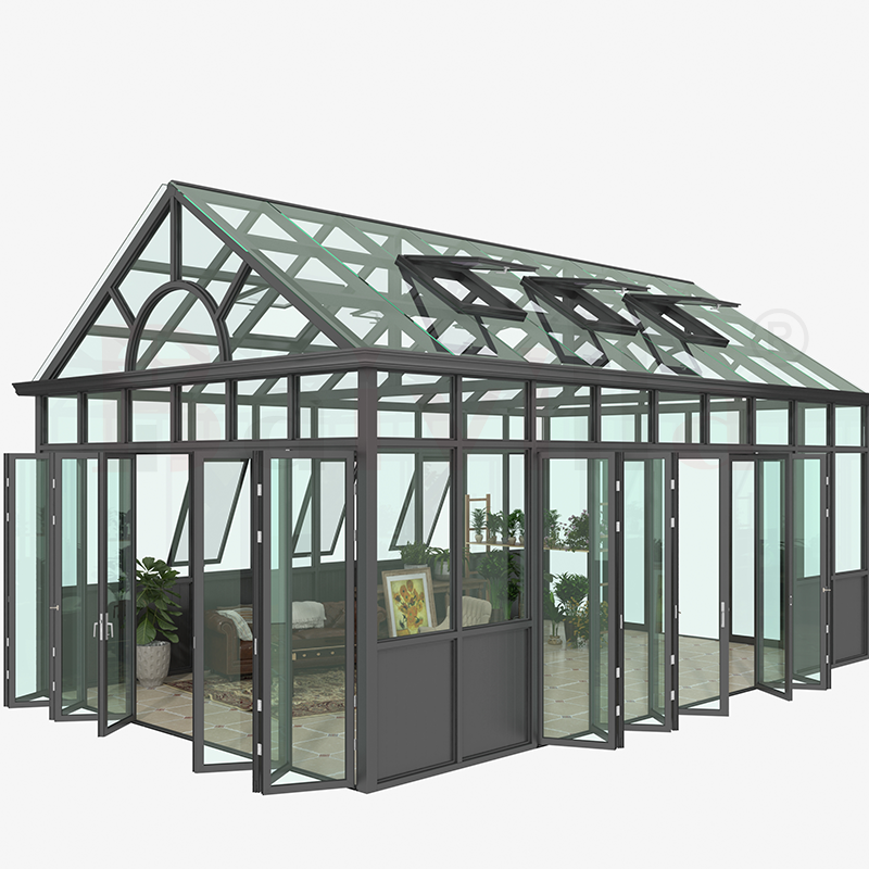 Baivilla Aluminum Alloy SunRoom Custom Outdoor  Glass Room Terrace European Style Villa Transparent Shade House