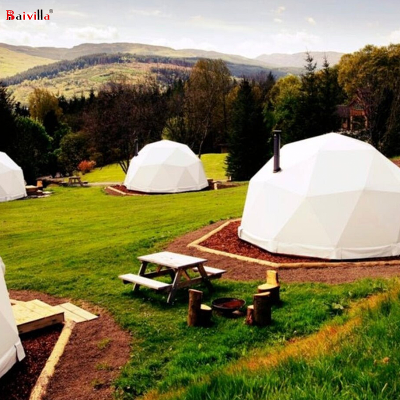 Baivilla Made Winter Outdoor Dome House Waterproof  Glass Igloo Pvc Cover Geodesic Glamping Dome Tent