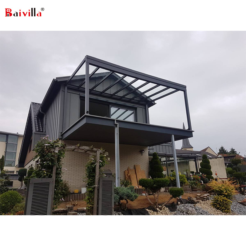 Waterproof Outdoor Aluminium Profile With Polycarbonate Roof Pergola System For Balcony Roof