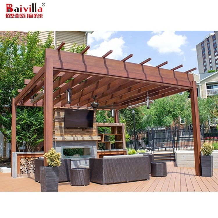 Garden Outdoor Bioclimated Aluminum Pergola With Louvers Gazebo