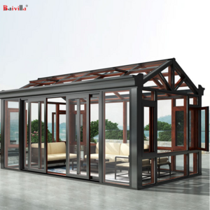 Foshan Baivilla Popular Garden Lowes Design Aluminum Frame Glass House/sun Room