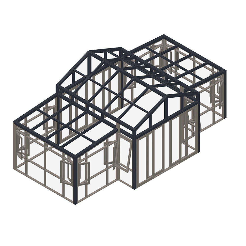 Freestanding Insulated Enclosed Glass Sunroom House 4 Season Solarium Retractable Portable Sunroom