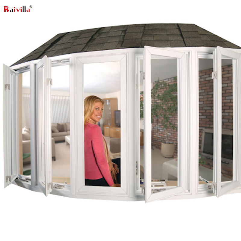 Baivilla USA Hot Sale Bay Bow Tilt and Turn Window with Tempered Glass Built-in Argon