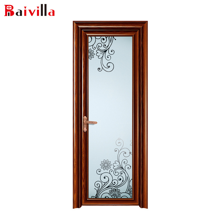 2018 Trending Products Aluminium Frosted Glass Casement Toilet Door Design For Sale