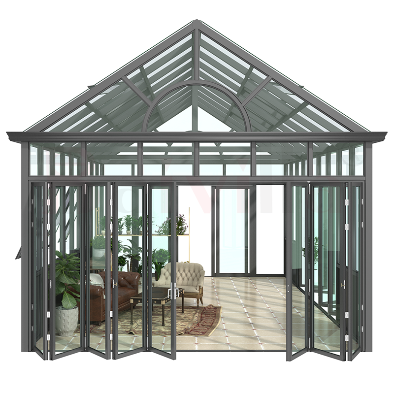 Baivilla Aluminum Alloy SunRoom Custom Outdoor  Glass Room Terrace European Style Villa Transparent Shade House