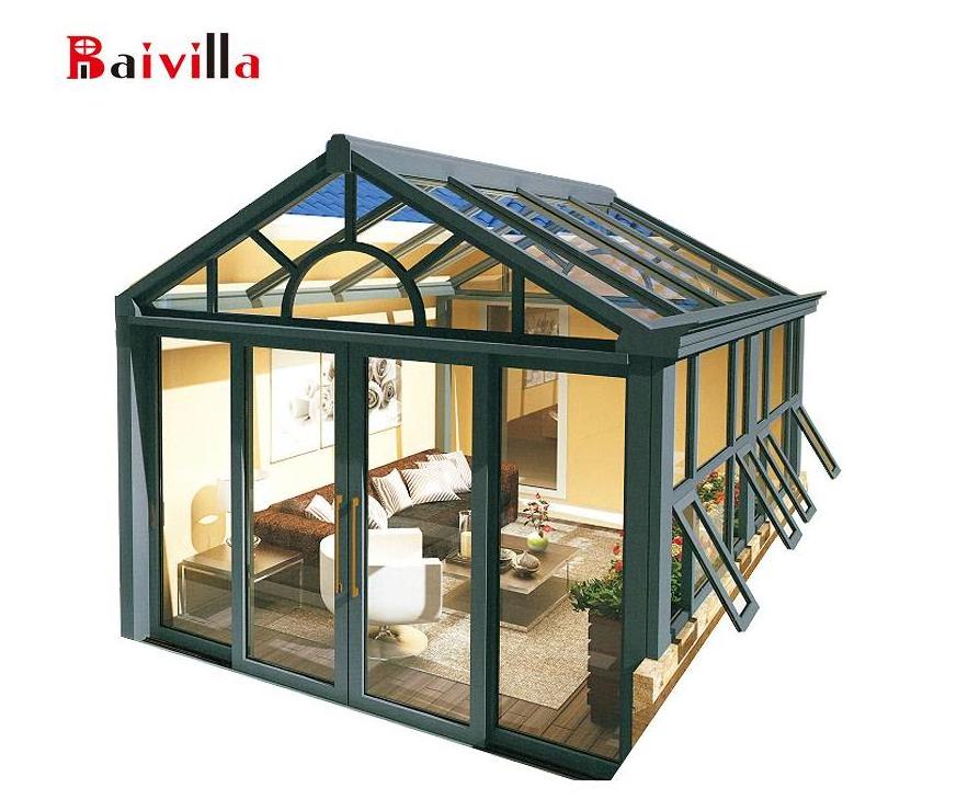 Waterproof Aluminum Glass House Prefabricated Lowes Solarium Sunroom