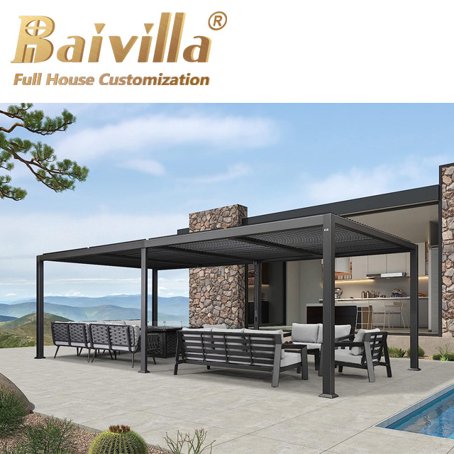 Patio Louvered Pergola 11.5' *23.6' Oversize Outdoor Metal Gazebo Sun Shade Canopy with Adjustable Roof Pergola