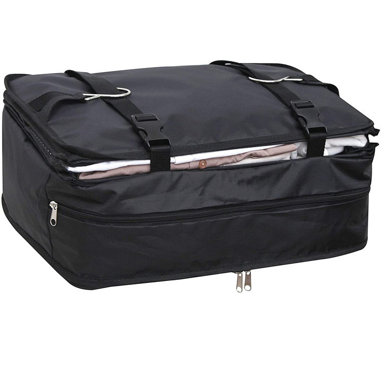 Travel Luggage Organizer And Packing Cube Space Saver With Built In Hanging Shelves And Laundry Storage Bag